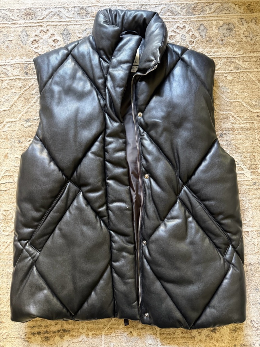 Abercrombie Vegan Leather Puffer Vest. Size small.